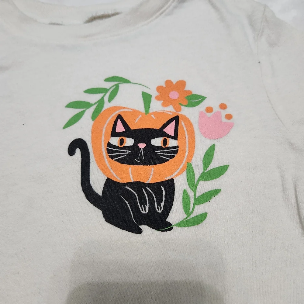 Old Navy Halloween Cat Pumpkin Long Sleeve Tee